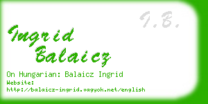 ingrid balaicz business card